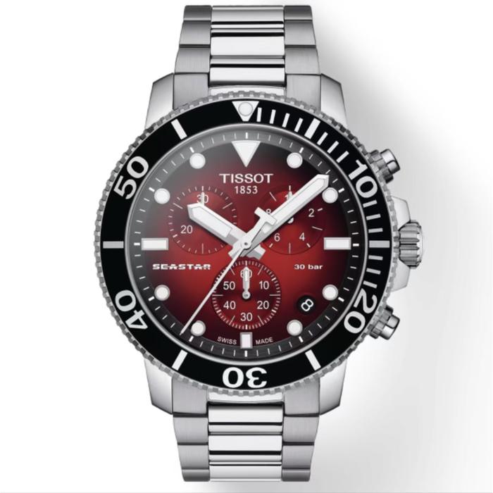 Tissot Seastar 1000 Chronograph Quartz Watch Jam tangan pria Original T120.417.11.421.00