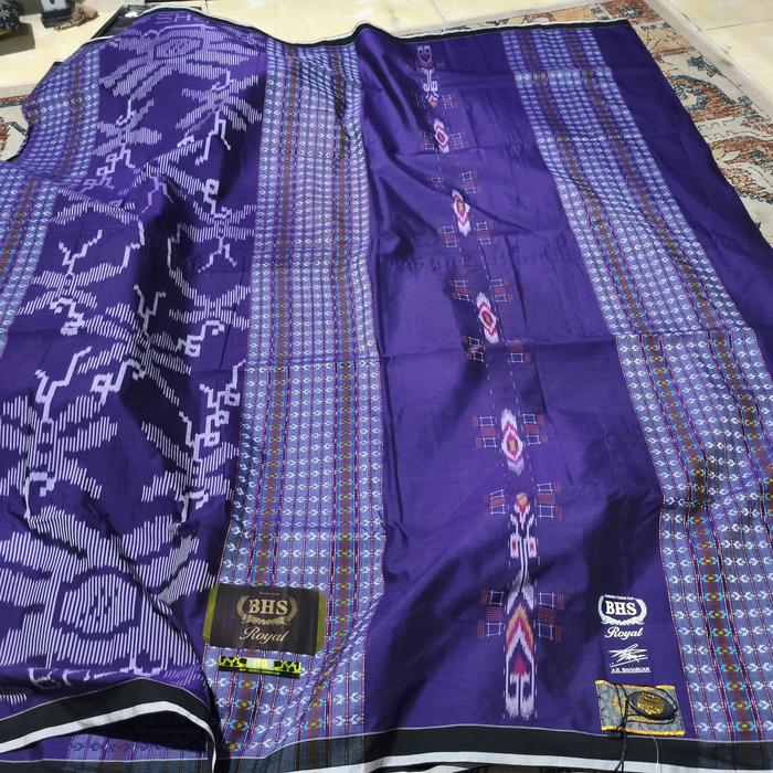 BHS Royal ITG Jadul Mesres sutra Spunsilk Gold Jahit Tengah Warna Ungu Violet