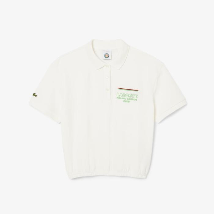 Lacoste Women's LACPF878770V Regular Fit Roland-Garros Edition Polo Shirt - White