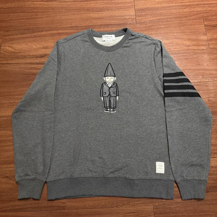 Sweater Sweatshirt Thom Browne 4 Bar Gnome Grey - Size 3 fit L