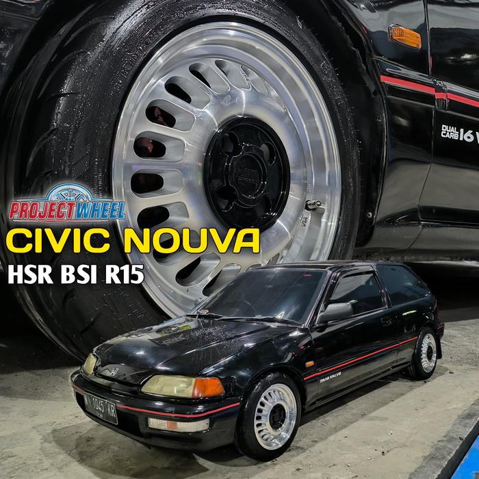 Velg Racing Civic Nouva R15 HSR BSI 4x100 Silver Polish Ring 15 - HSR WHEEL Official Store