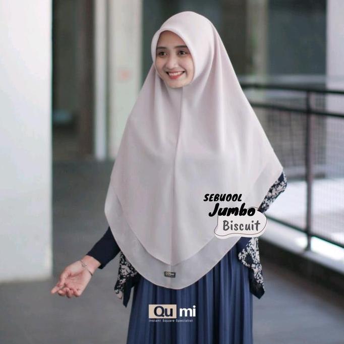 Sebuool jumbo original by qumilabel Jilbab Muslim Kerudung Syari Instan