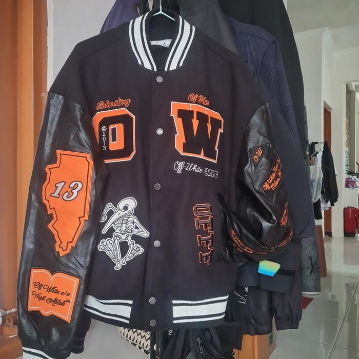 JAKET VARSITY OW KERANGKA PUTIH