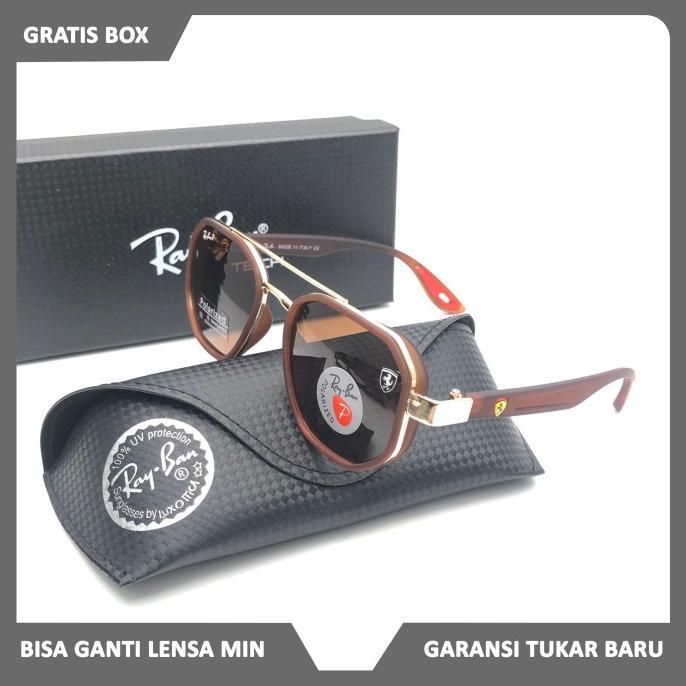 new kacamata hitam sangglass RAYBAN006 Ferrari 3675 / kacamata hitam polarized / kacamat pria / kaca