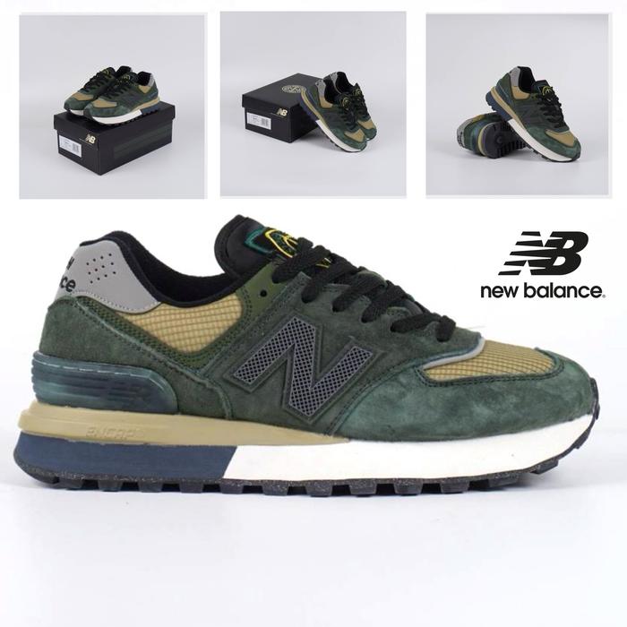 sepatu NB x SI new balance 574 legacy stone island dark green