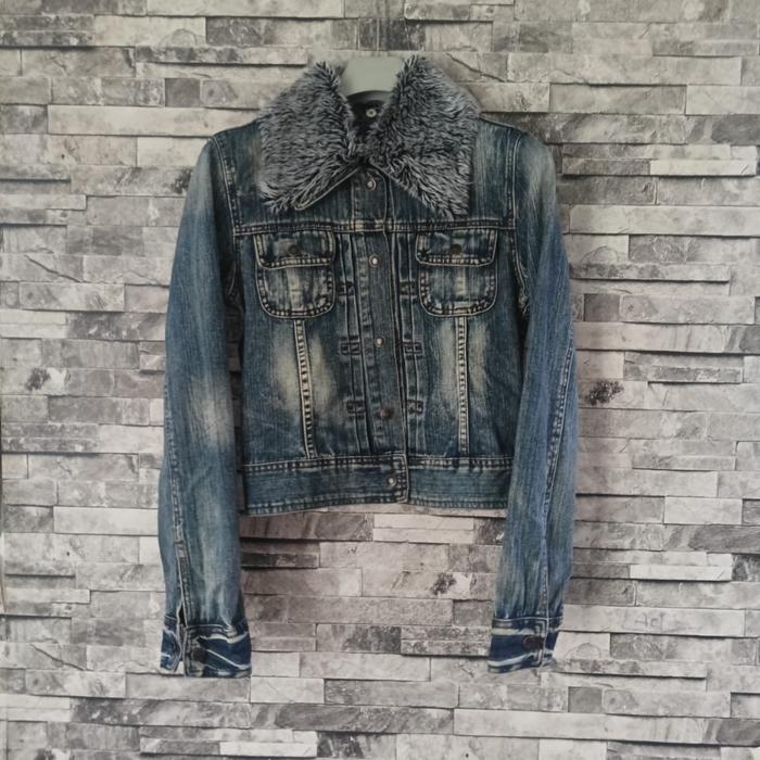( size m ) jaket jeans vintage Abercrombie & fitch Ezra fitch denim jacket