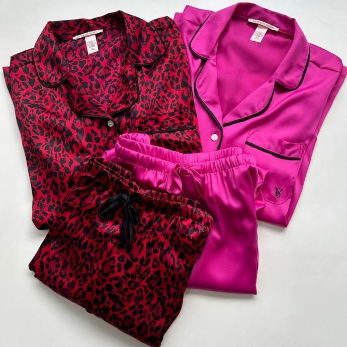 Set Piyama Victoria Secret Satin Tebal Pajamas List FT