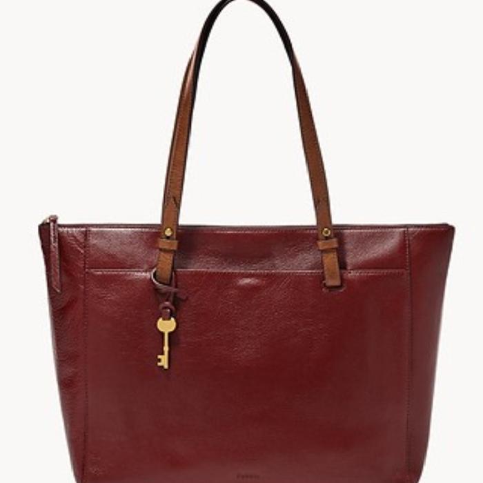 Original Fossil Rachel Red Velvet Tote Shoulder Bag Tas Wanita Besar