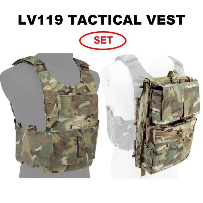 Lv119 Tactical Vest Spiritus System Plate Carrier Vest ZipOn Expansion Assault Back Panel Storage Ba