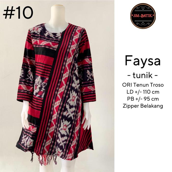 Baju Batik Wanita Modern Tunik Blouse Dress Tenun Fs 10 -Sm