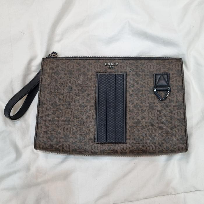 Braun buffel clutch tas pria luxury original preloved