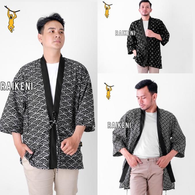 RAIKENI Kimono Batik | Kimono Jepang | Jaket Kimono Pria | Jaket Batik