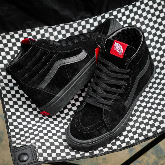 VANS SK8 HI CLASSIC FULL SUEDE BLACK/BLACK ORIGINAL100%