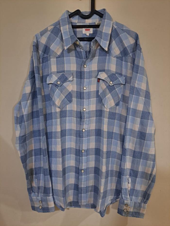 Levis Classic Western Shirt / Kemeja Kotak - Kotak Flannel Pria size L Original Old Stock (14)