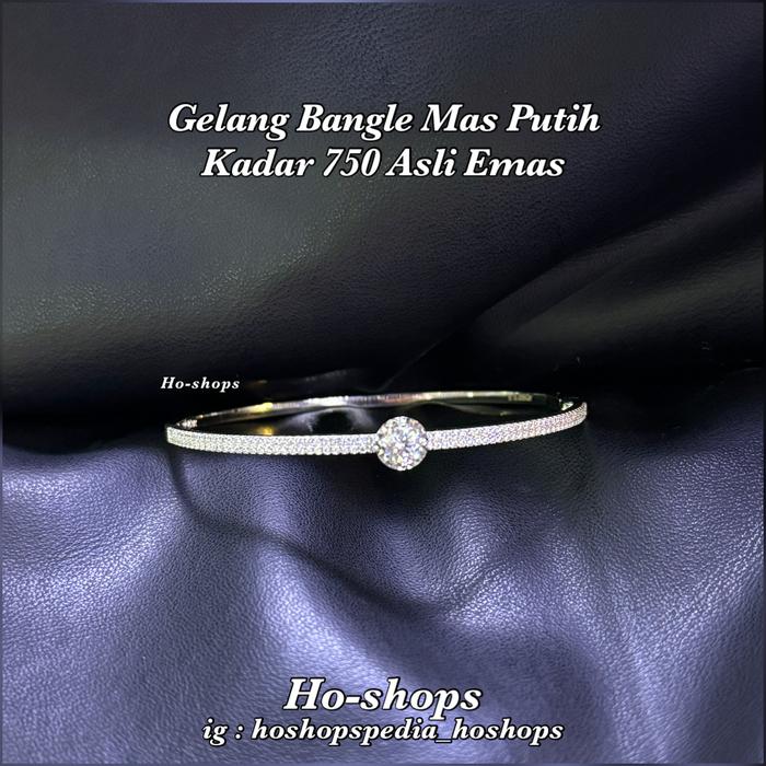 Gelang Cantik Model Berlian Mas Putih 750 Asli Emas