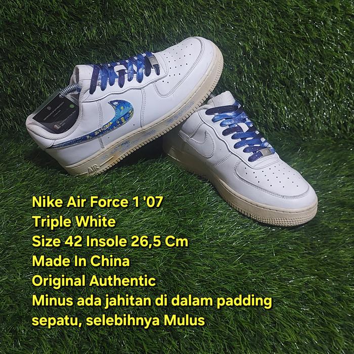 Sepatu Sneakers Casual Nike AF1 '07 Size 42 Insole 26,5 Cm Original Authentic Preloved