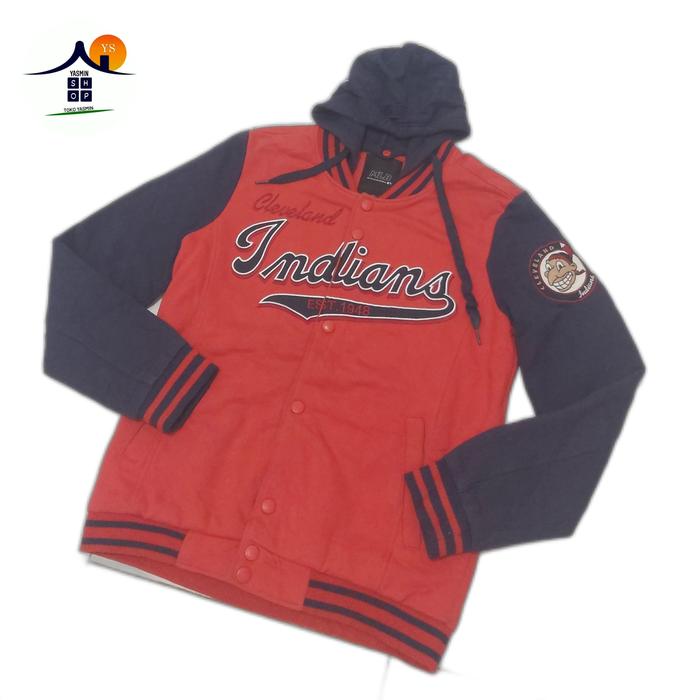Hoodie MLB Indians Baseball Original Second pria & wanita