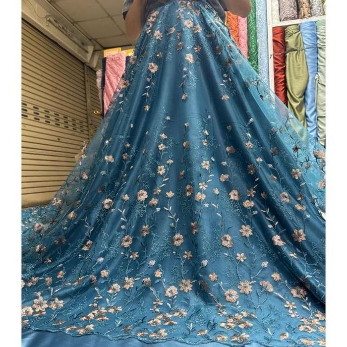 Kain tile GARDEN FLOWER/BAHAN KEBAYA BROKAT TULLE