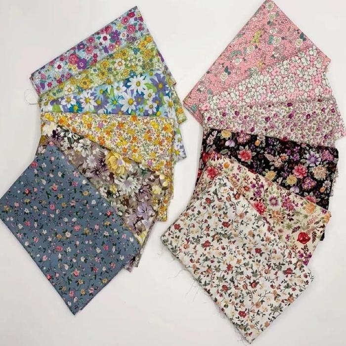 Kain murah kiloan motif 1kg dapat 6 - 7 Meter cocok untuk tunik dres gamis kebaya dll / fajri textil