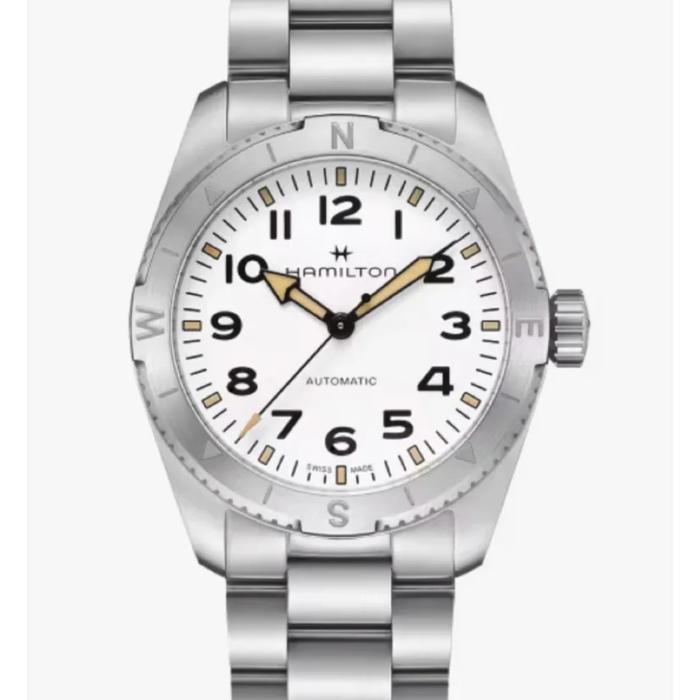 Jam Tangan Hamilton Khaki Field Expedition 37MM White Dial Automatic Ref.H70225110 Original Brand Ne