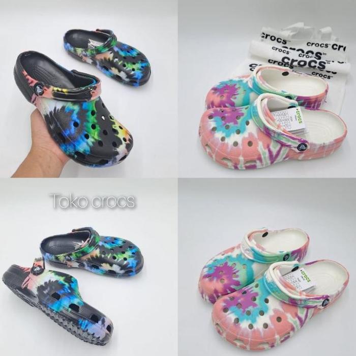 Crocs Classic tie-dye graphics clog / Crocs tie dye clog uni / Crocs classic