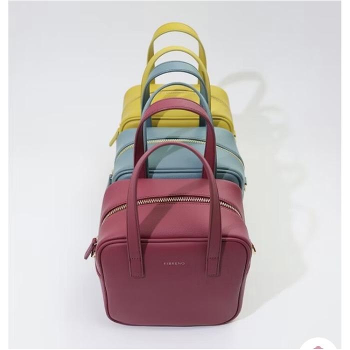 Fibreno Baguette Square Bag Warna Lime Dan Merah