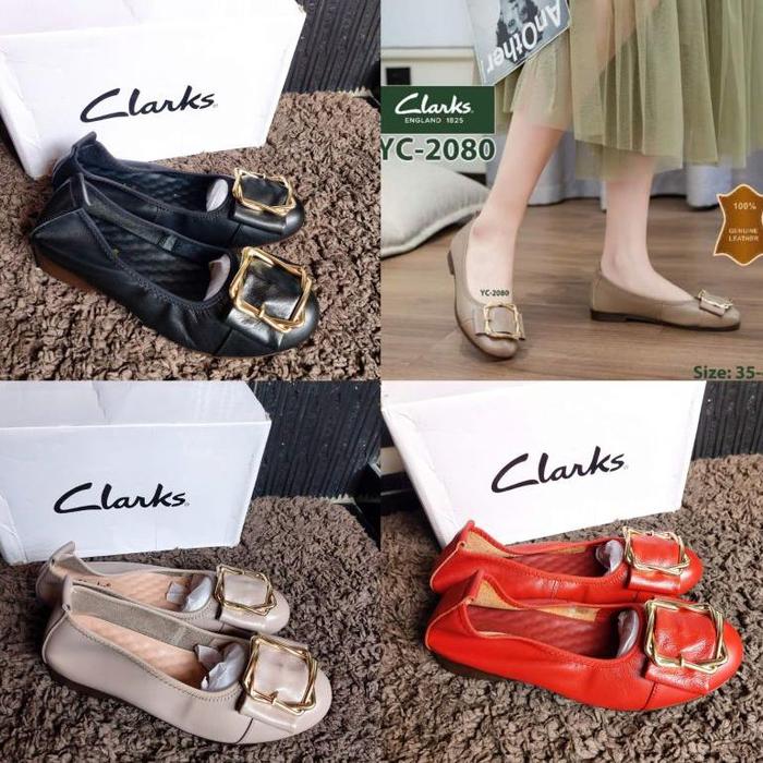 Clarks Flat Yc -2080 / Sepatu Wanita Clarks Flat / Sepatu clarks Yc-2080