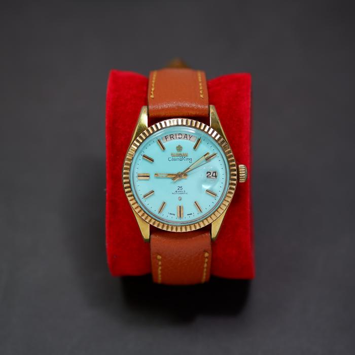 Rare Titoni Cosmo King Sky Blue Dial President Watch