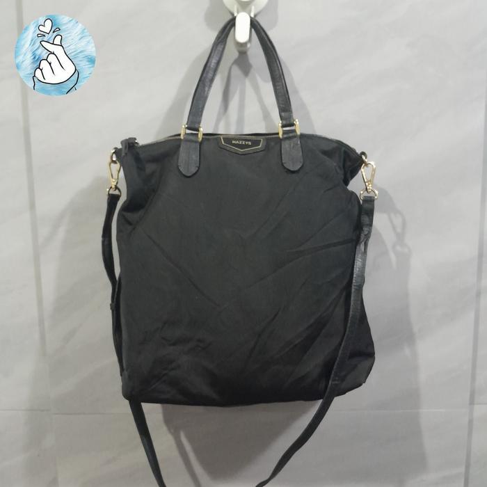 Tas preloved sling bag HAZZYS nylon mix kulit