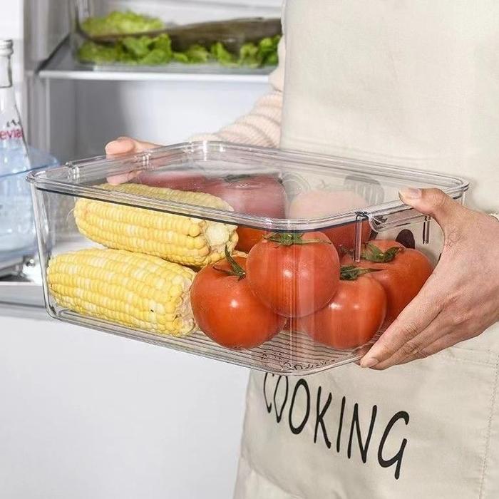 xt148_Kotak Kontainer Tempat Penyimpanan Toples Makanan Sayur Buah Daging Kulkas Fridge Freezer Food