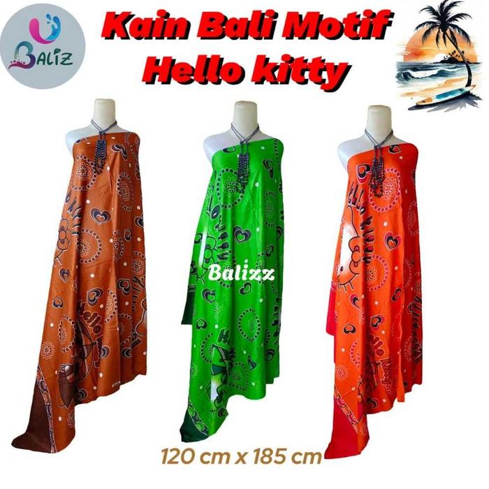 KAIN PANTAI MOTIF KARAKTER HELLO KITTY JUMBO - SARUNG PANTAI BALI - KAIN PANTAI BALI - SARUNG BALI -