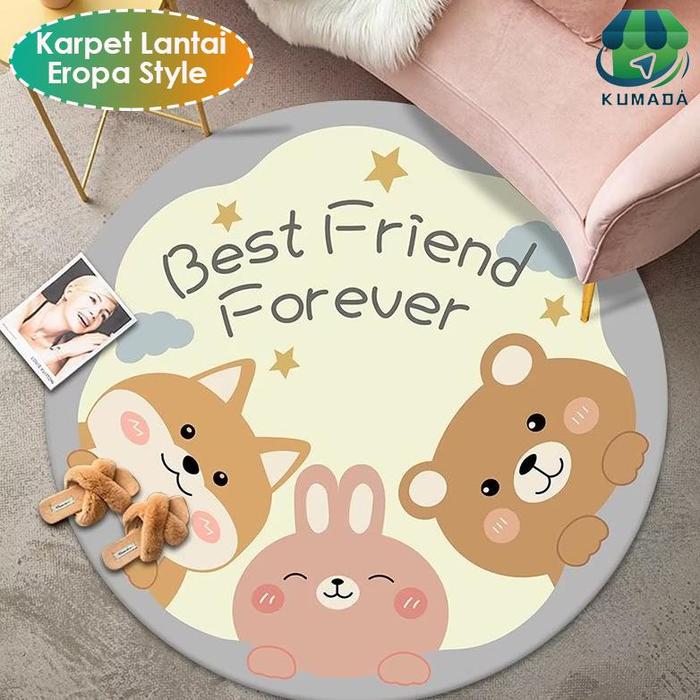 KARPET BULAT MODERN MINIMALIS KARAKTER LUCU DIAMETER 100CM