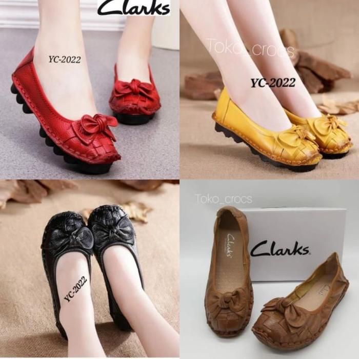 Clarks new pita woman yc-2022 / clarks flat pita wanita asli / Clarks pita