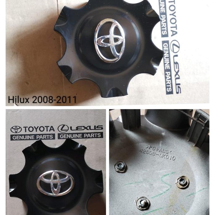 dop roda mobil fortuner hilux 2008-2011 original hitam-silver