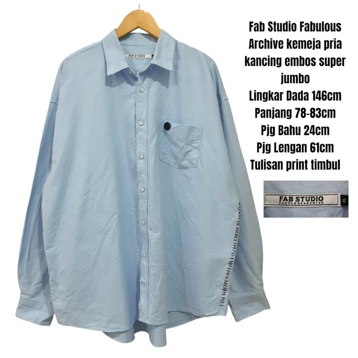 Fab Studio Fabulous Archive kemeja pria kancing embos super jumbo