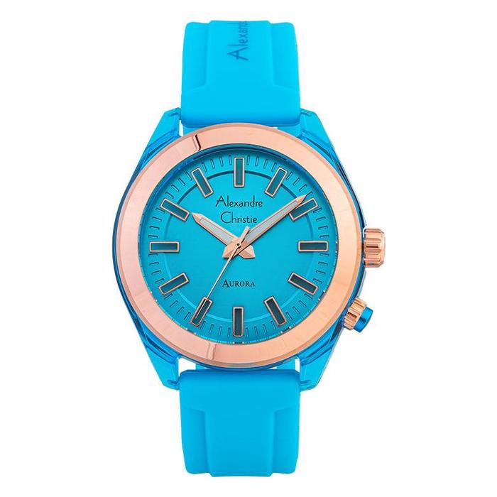 Original Jam Tangan Wanita Alexandre Christie Passion AC 2928 LH RRGLB Ladies Blue Dial Blue Rubber 