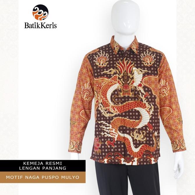 Batik Keris Kemeja Lengan Panjang Naga Puspa Mulyo