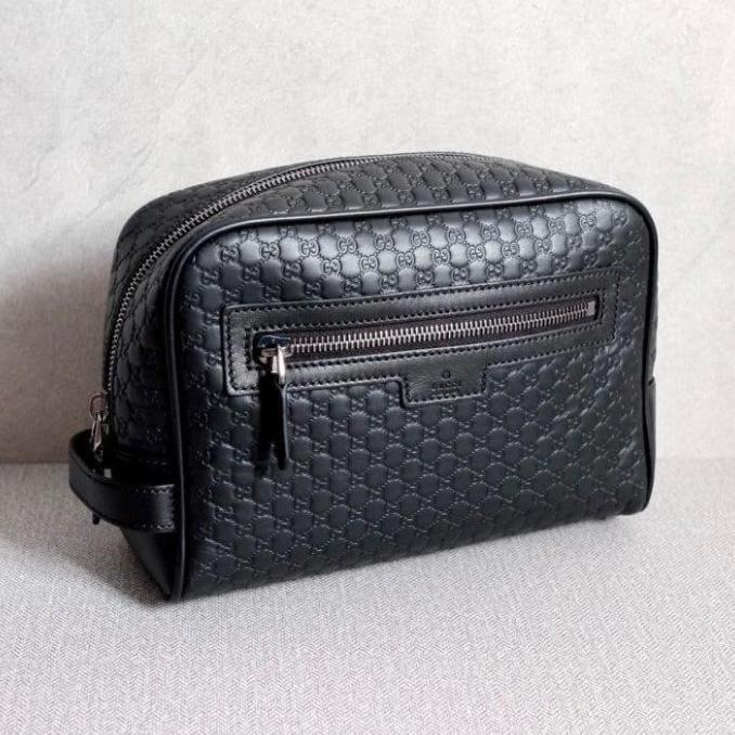 Gucci Signature Men Pouch Clutch in Black Best Seller
