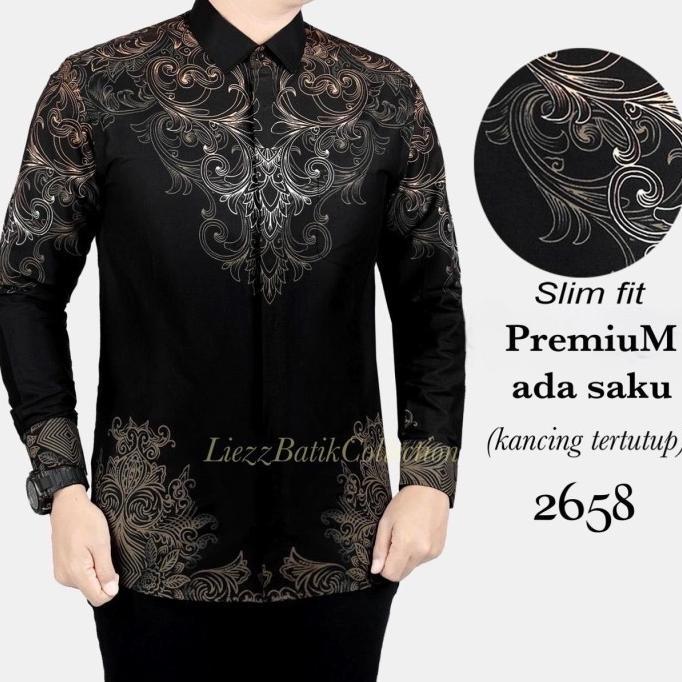 BAJU BATIK PRIA // BATIK UNIK // BATIK KOKO MEWAH SLIMFIT