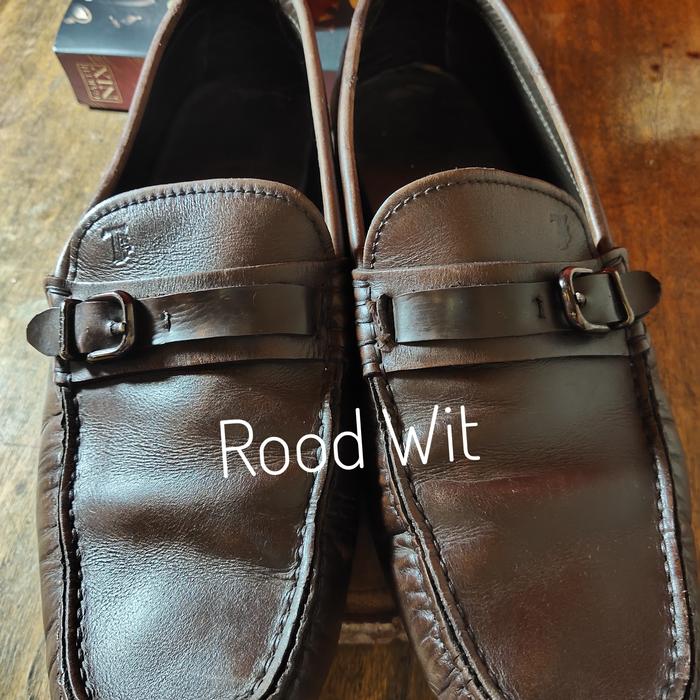 Jual Sepatu Loafer Kulit coklat Pria Tods Italy  leather driving shoes cowok second