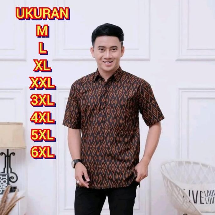 Baju Kemeja Batik Lawasan Songket Wajik Jumbo Xxl 3Xl 4Xl 5Xl 6Xl Hem Kerja Kondangan Pria Kenongo S