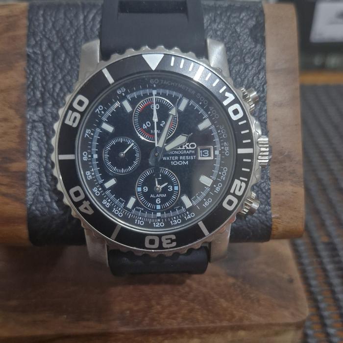 SEIKO Chronograph 100M 7T62-0CV0 ALARM Date Quartz