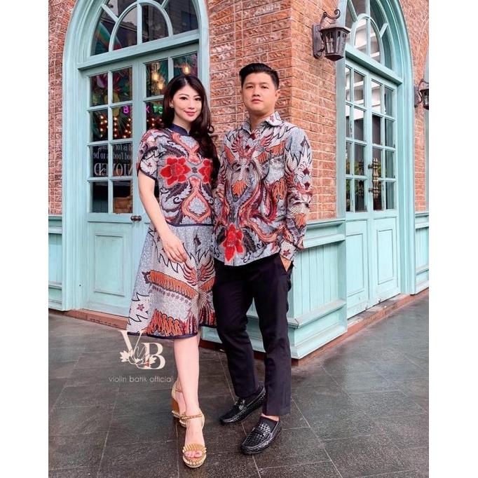 Kemeja Batik Kamboja Biru - Violin Batik