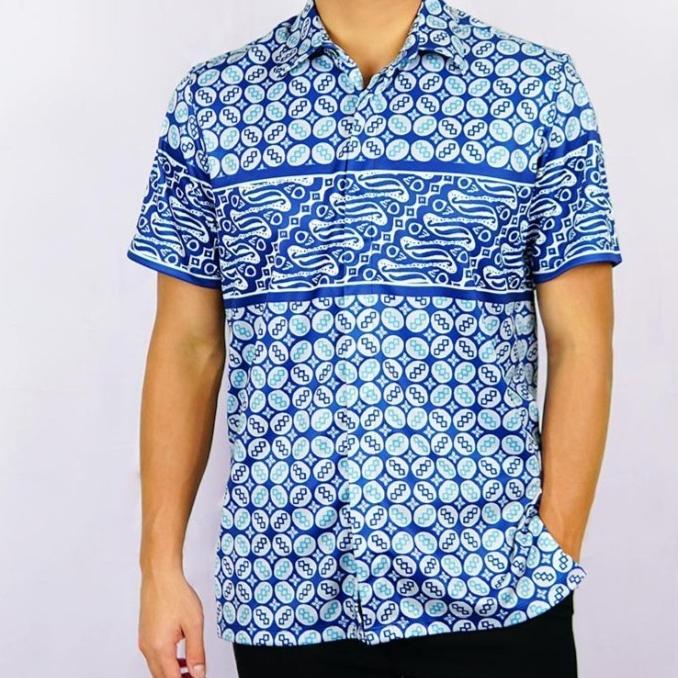 Trijee Kemeja Batik Batara - Blue