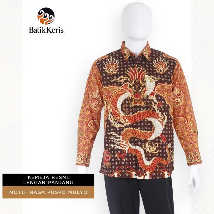 Batik Keris Kemeja Lengan Panjang Naga Puspa Mulyo