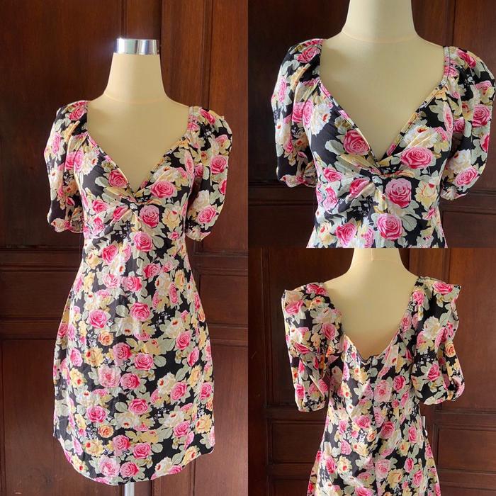 SHEIN floral summer dress milkmaid puff puffy preloved thrift