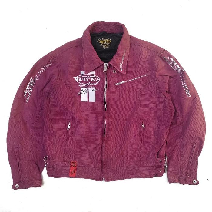 Custom Bates Leather Canvas Biker Jacket