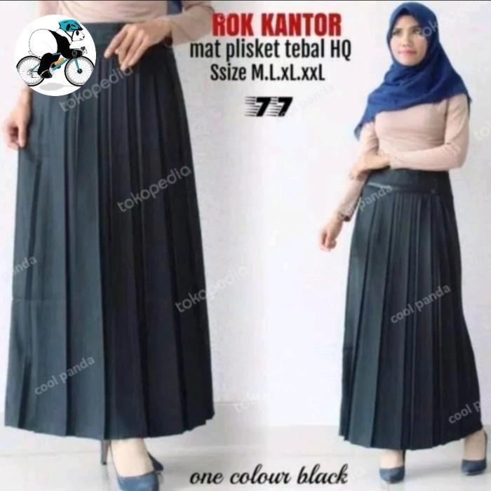 Rok kerja rok kantor rok guru prisket hitam panjang plisket. rok kerja