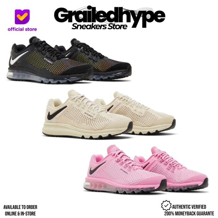 Nike Air Max x Stussy Fossil 2013 - Fossil / Black / Pink (100% Original Resmi)
