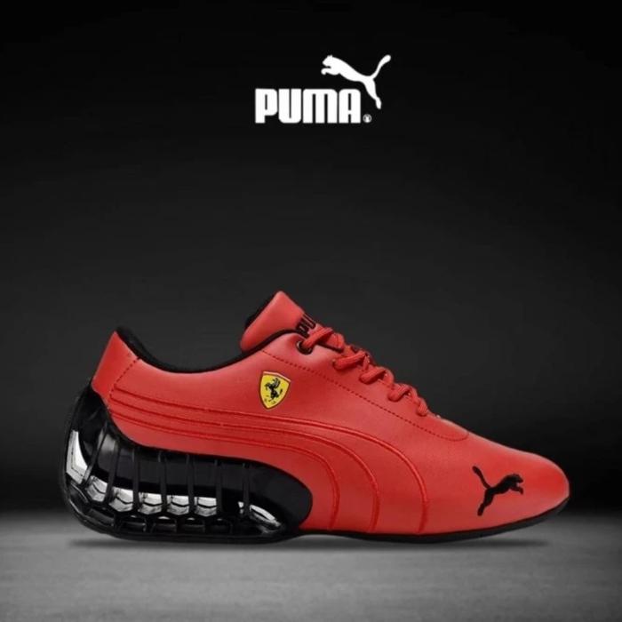 SEPATU PUMA ROMA x FERRARI - RED BLACK